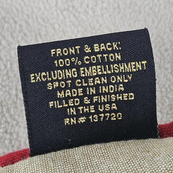 Nanette Lepore Beige Red Tis The Season Holiday Christmas Decorative Pillow 17" - Picture 8 of 12